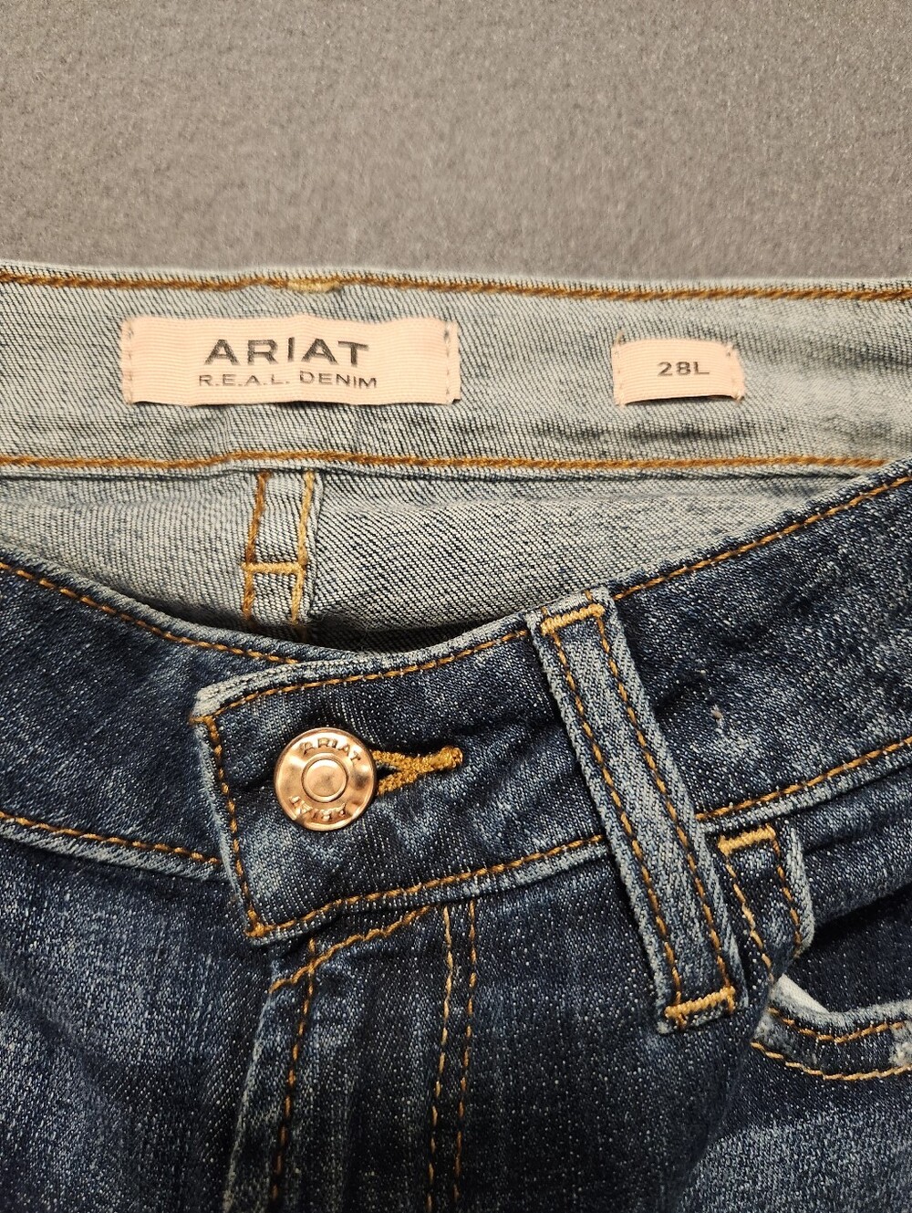 Ariat Jeans Women Size 28L Blue Slim Trouser Bootcut Cowgirl - Picture 6 of 13